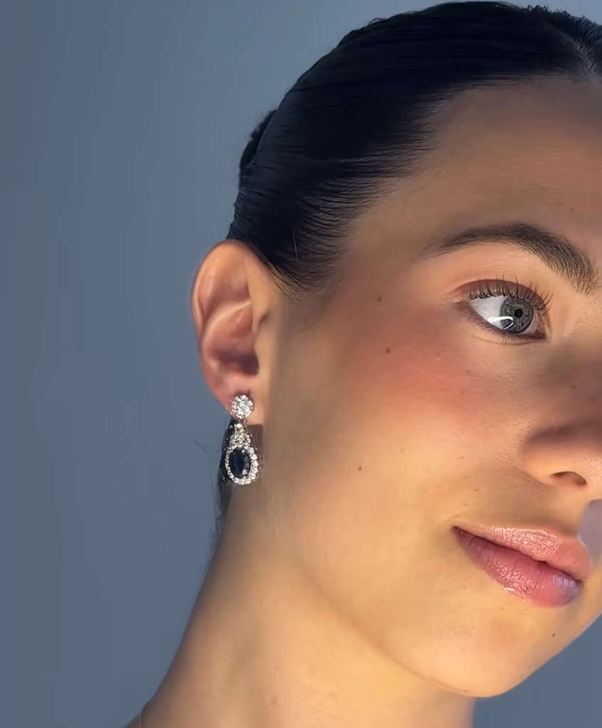 [S104] Arete Sofia Plata .925 con baño de rodio
