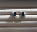 Arete Anastasia Zafiro Plata .925 con baño de rodio