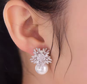 Arete Snowflakes Plata .925 con baño de rodio