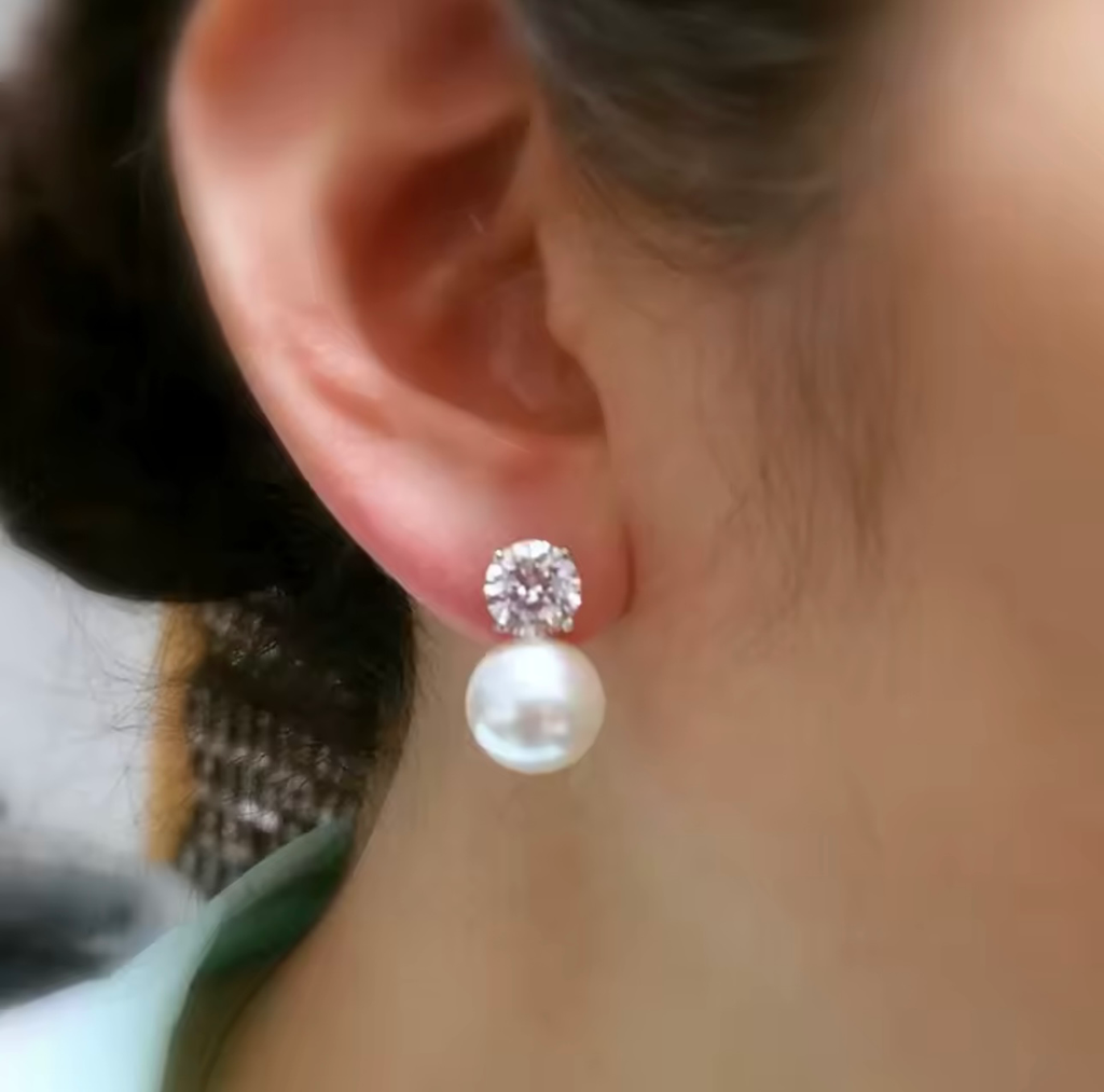 Arete Gabriela Plata .925 con baño de rodio
