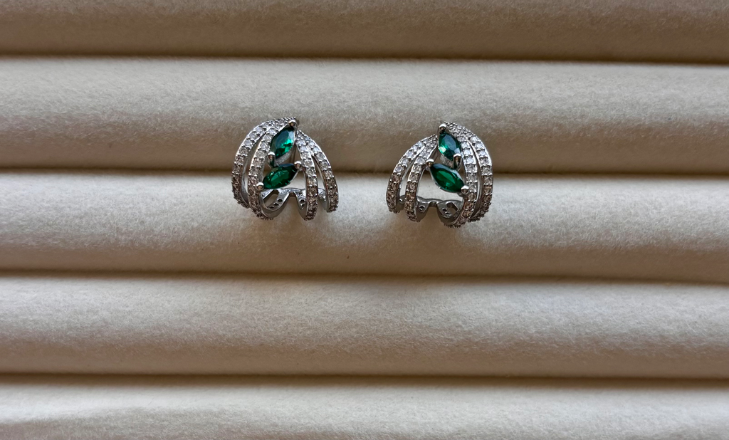 Arete Celene Plata .925 con baño de rodio