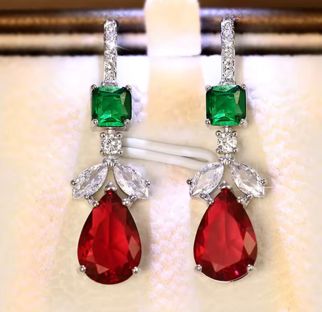 [S128] Arete Romina Plata .925 con baño de rodio