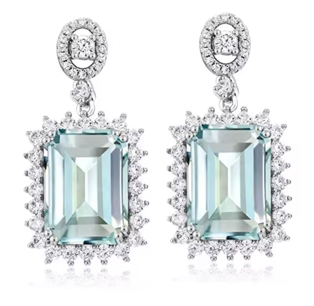 [S146] Arete Marimar Plata .925 con baño de rodio