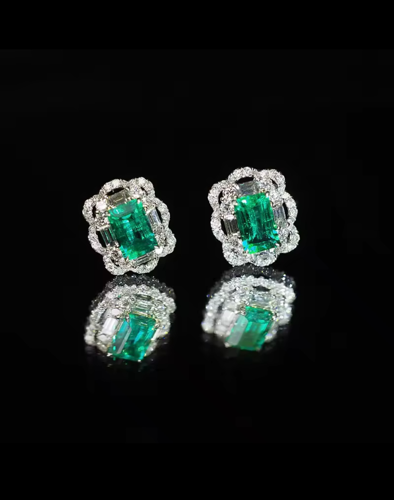 [S233] Arete Studs Iryne Plata .925 con baño de rodio
