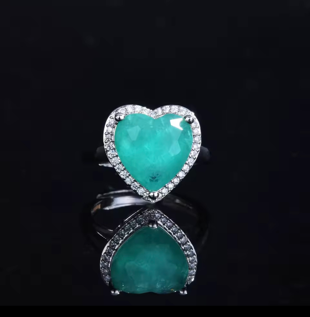 [S308.5] Anillo Corazón Turmalina Plata .925 (5)