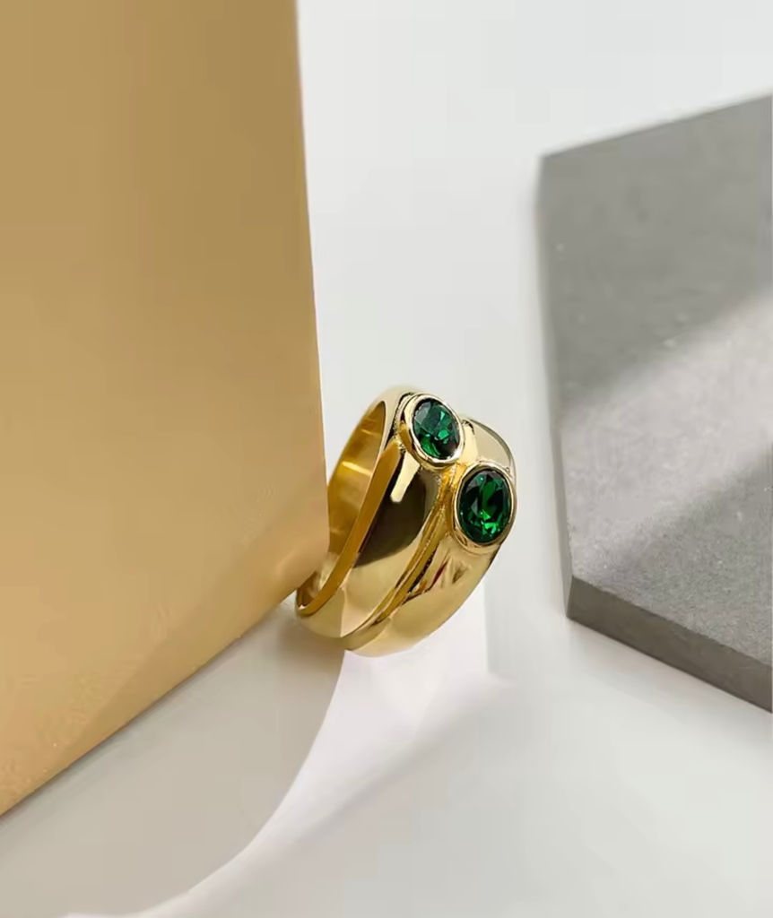 [S312.5] Anillo Nova Verde Plata .925 (5)