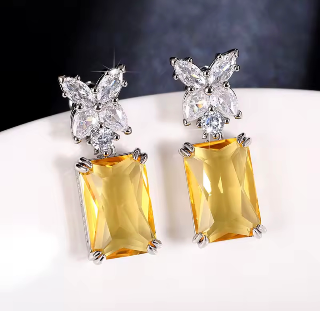 [S148] Arete Susana Plata .925 con baño de rodio