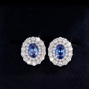 Arete Studs Lizeth Azul Plata .925 con rodio