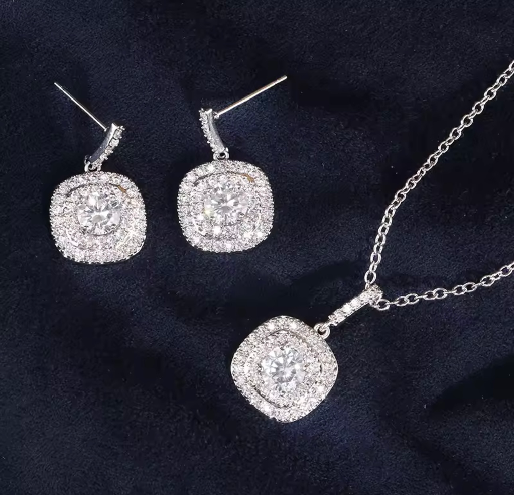 Set Emilia Blanco Plata .925 con rodio 