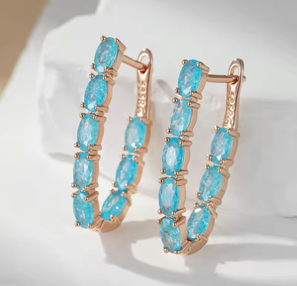 Arete Arracada Aguamarina Plata .925