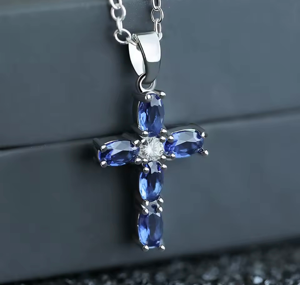 [S509] Collar Cruz Zafiro