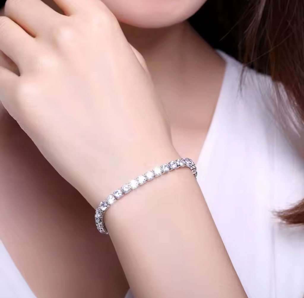 Pulsera Tennis color plata Plata .925