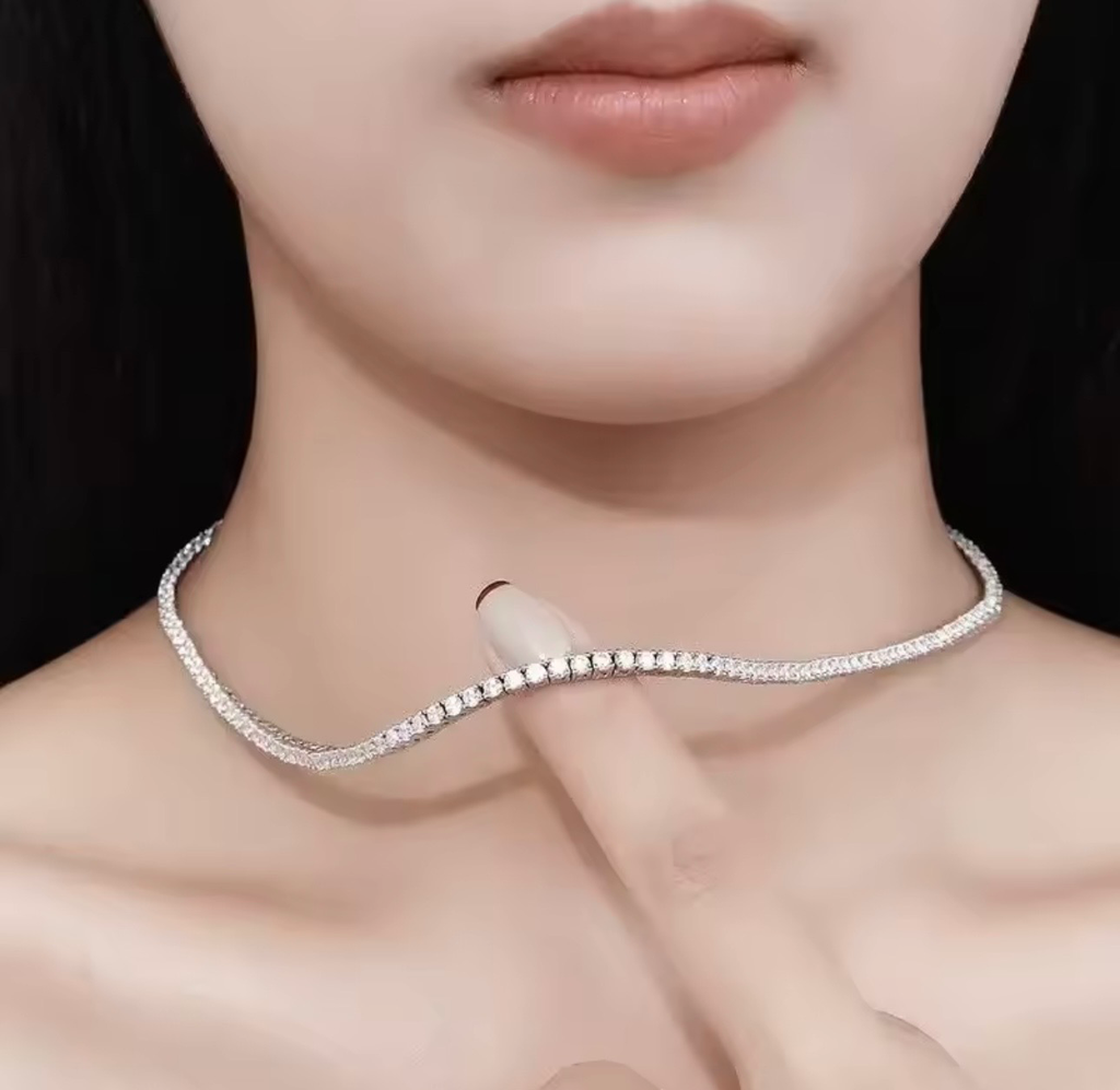 Collar Tennis Plata .925 con zirconia Premium de 2mm