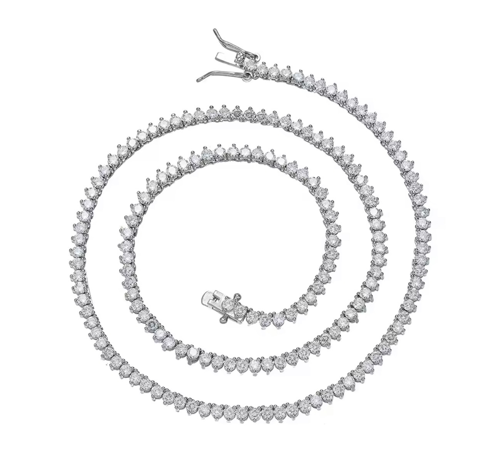 [S512.40] Collar Tennis Premium Plata Calidad AAA Brillo Excepcional, Pureza de la Piedra y Durabilidad (40)