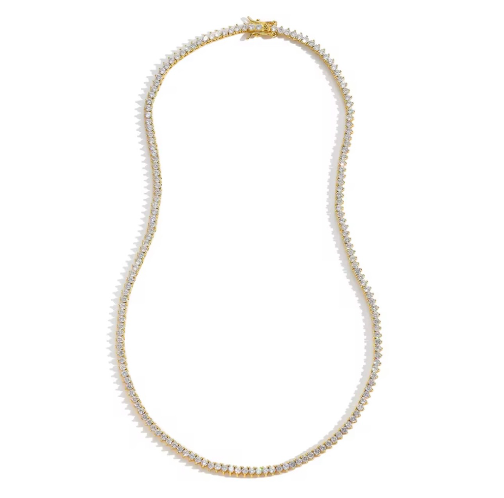[S513.40] Collar Tennis Premium Oro Calidad AAA Brillo Excepcional, Pureza de la Piedra y Durabilidad (40)