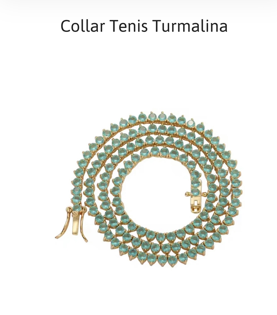 [S516.40] Collar Tennis Turmalina de 3mm Calidad Premium (40)
