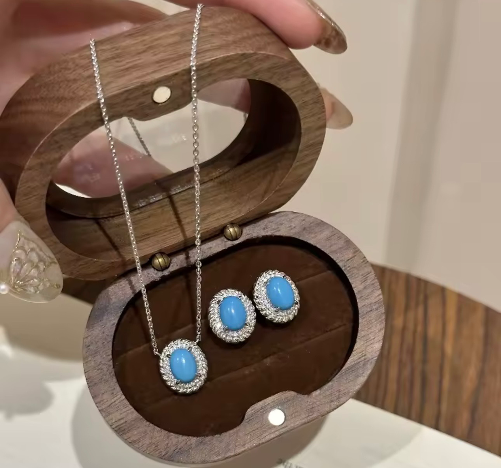 [S609] Set Turquesa de Plata .925