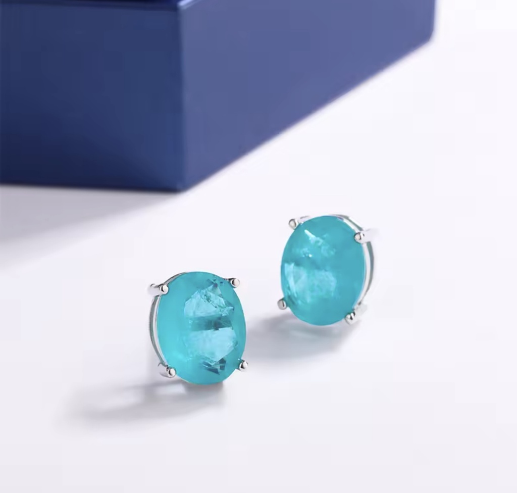 [S255] Arete Studs Elisa turmalina de Plata .925